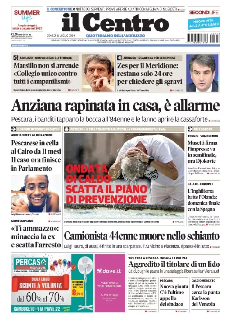 Prima-pagina-il centro-oggi-edizione-del-2024-07-11